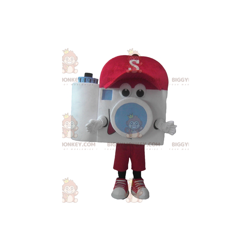 Camera BIGGYMONKEY™-mascottekostuum met rode dop -