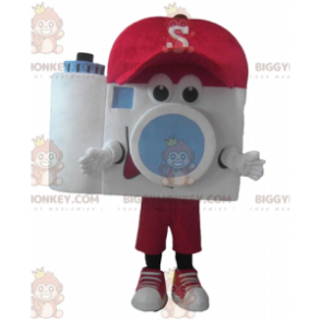 Camera BIGGYMONKEY™-mascottekostuum met rode dop -