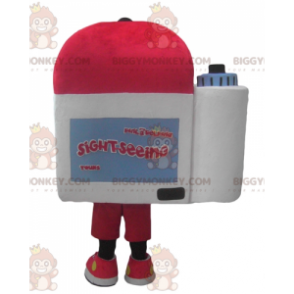 Kamera BIGGYMONKEY™ maskotdräkt med röd mössa - BiggyMonkey