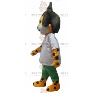 Costume de mascotte BIGGYMONKEY™ de lionceau jaune et blanc de