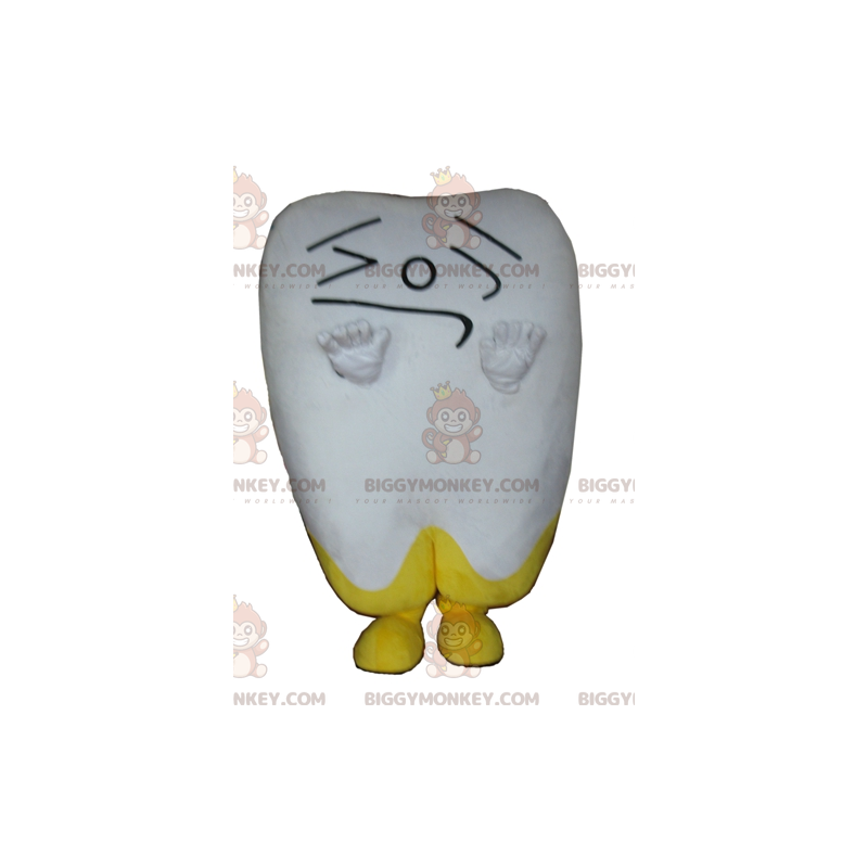 Costume de mascotte BIGGYMONKEY™ de dent blanche et jaune