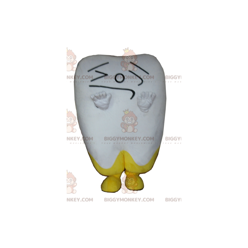 Funny Giant White and Yellow Tooth BIGGYMONKEY™ Mascot Costume
