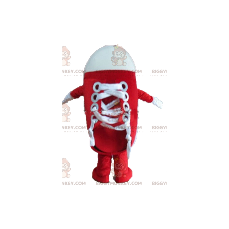 Reuze rood-witte basketbalschoen BIGGYMONKEY™ mascottekostuum -