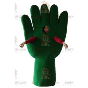 Gigantische groene handhandschoen BIGGYMONKEY™ mascottekostuum