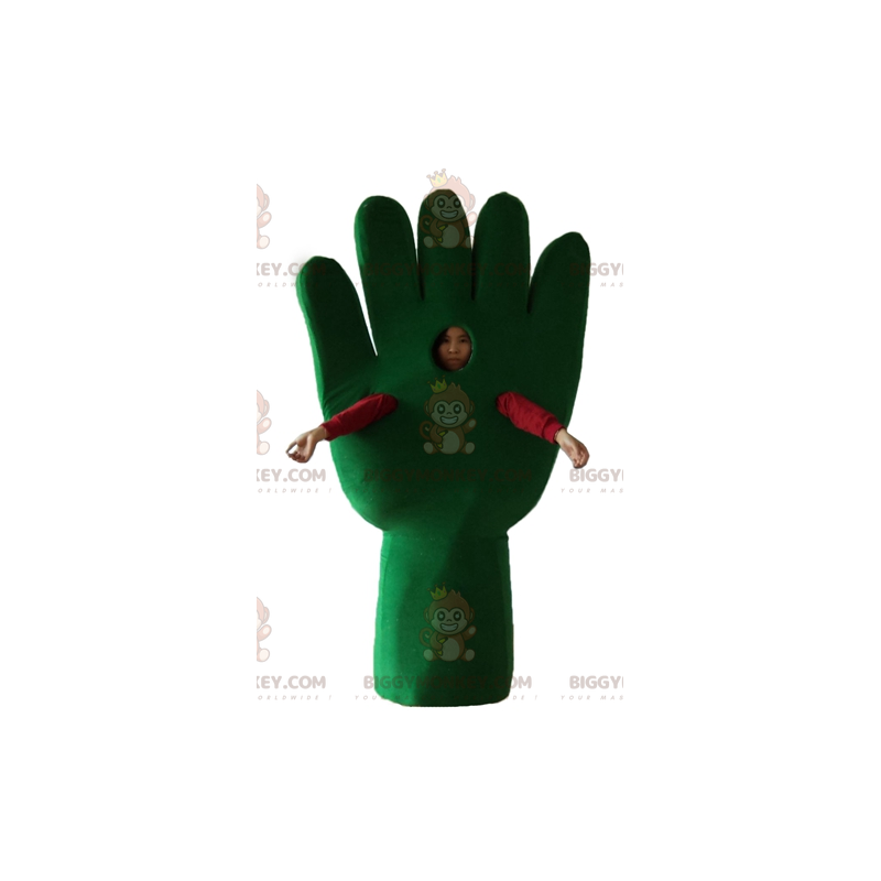 Gigantische groene handhandschoen BIGGYMONKEY™ mascottekostuum