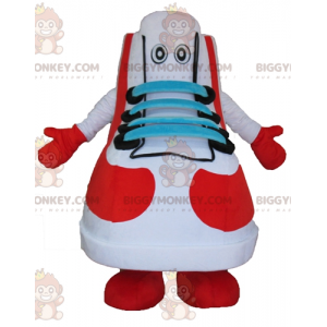 BIGGYMONKEY™ Costume da mascotte Bianco Rosso Blu e Scarpa da