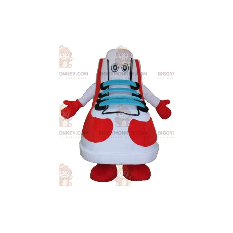 BIGGYMONKEY™ Costume da mascotte Bianco Rosso Blu e Scarpa da