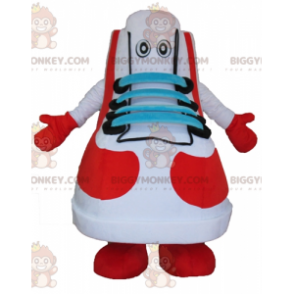 BIGGYMONKEY™ Costume da mascotte Bianco Rosso Blu e Scarpa da