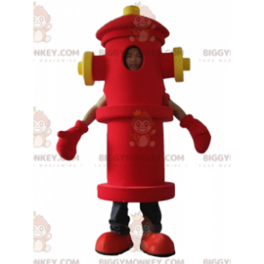 Giant Red and Yellow Fire Hydrant BIGGYMONKEY™ Mascot Costume –