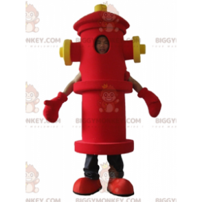 Στολή μασκότ της Giant Red and Yellow Fire Hydrant BIGGYMONKEY™