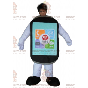 Traje de mascote gigante de toque preto para celular