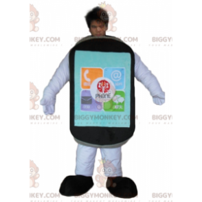 Giant Black Touch Mobile Phone BIGGYMONKEY™ Mascot Costume –