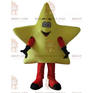 Cute Smiling Giant Yellow Star BIGGYMONKEY™ Mascot Costume –