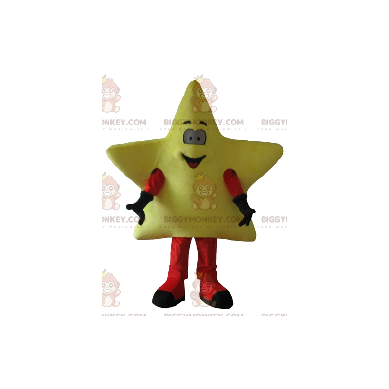 Cute Smiling Giant Yellow Star BIGGYMONKEY™ Mascot Costume –