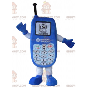 Blå mobiltelefon BIGGYMONKEY™ maskotdräkt med knappsats -