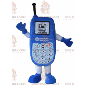 Blue Cell Phone BIGGYMONKEY™ Mascot Costume with Keypad –