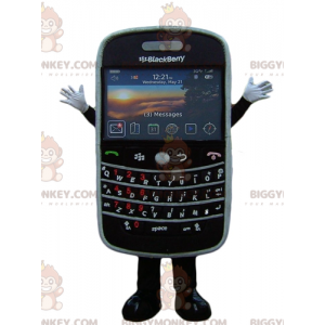 Costume de mascotte BIGGYMONKEY™ de téléphone portable noir de