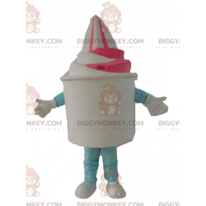 White and Pink Ice Cream Ice Cream Pot BIGGYMONKEY™ Mascot