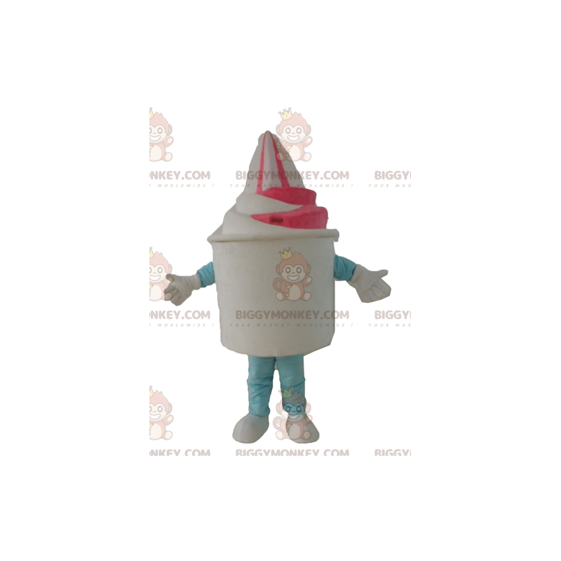 Costume da mascotte BIGGYMONKEY™ Ice Cream Ice Cream bianco e