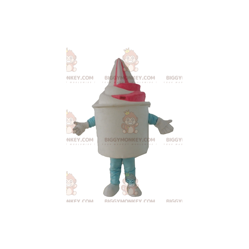 White and Pink Ice Cream Ice Cream Pot BIGGYMONKEY™ Mascot