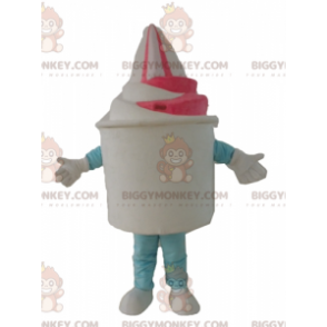 Biało-różowy garnek do lodów BIGGYMONKEY™ Kostium maskotki -
