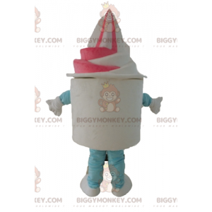 Hvid og Pink Ice Cream Ice Cream Pot BIGGYMONKEY™ maskotkostume