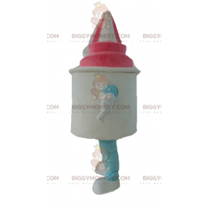 Costume da mascotte BIGGYMONKEY™ Ice Cream Ice Cream bianco e