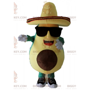 Traje de mascote BIGGYMONKEY™ Abacate gigante verde e amarelo