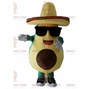 Traje de mascote BIGGYMONKEY™ Abacate gigante verde e amarelo