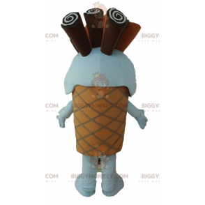 Costume da mascotte cono gelato al cioccolato gigante