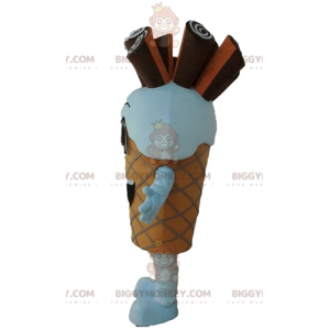 Kostium maskotka gigantyczny wafelek z lodami czekoladowymi