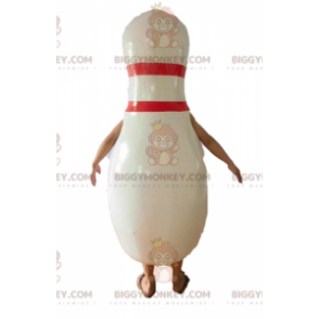 Costume de mascotte BIGGYMONKEY™ de quille blanche et rouge