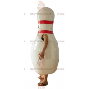 Gigantische witte en rode kegel BIGGYMONKEY™ mascottekostuum -