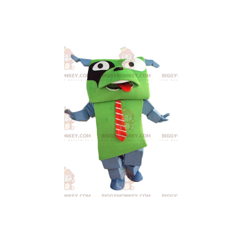 Costume de mascotte BIGGYMONKEY™ de chien vert et gris géant et