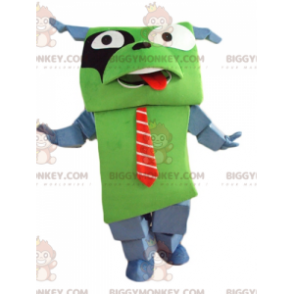 Costume de mascotte BIGGYMONKEY™ de chien vert et gris géant et