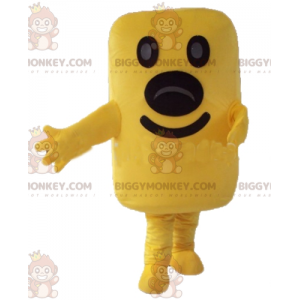 Traje de mascote de homem amarelo gigante retangular