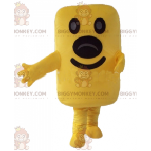 Traje de mascote de homem amarelo gigante retangular
