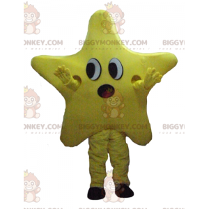 Słodki, zdumiony kostium maskotka olbrzymia żółta gwiazda