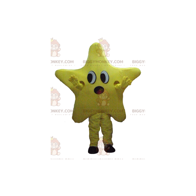 Costume de mascotte BIGGYMONKEY™ d'étoile jaune géante mignonne