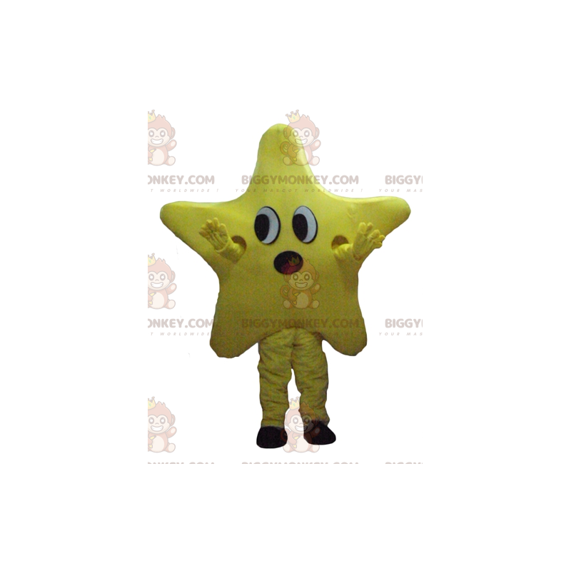 Traje de mascote de estrela amarela gigante BIGGYMONKEY™ com