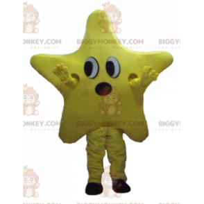 Costume de mascotte BIGGYMONKEY™ d'étoile jaune géante mignonne