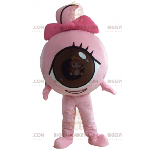 Śliczny, okrągły kostium maskotki z różowym olbrzymem