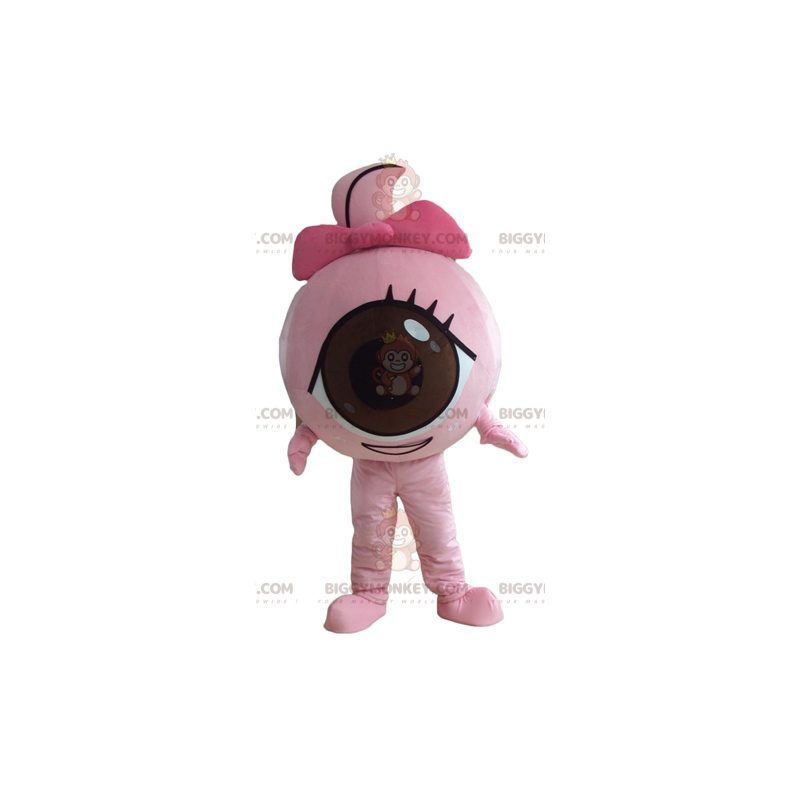 Costume de mascotte BIGGYMONKEY™ d'œil géant rose tout rond et