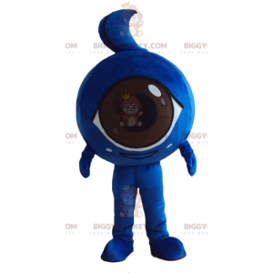 Costume de mascotte BIGGYMONKEY™ d'œil géant bleu tout rond et