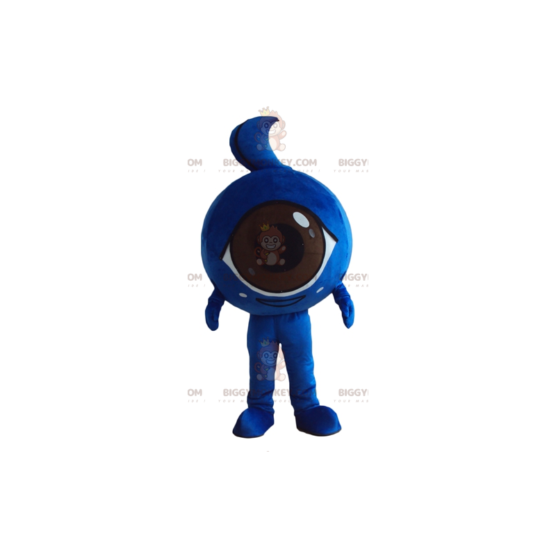 Costume de mascotte BIGGYMONKEY™ d'œil géant bleu tout rond et