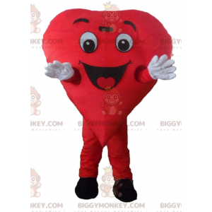 Kostium maskotki uśmiechniętego gigantycznego czerwonego serca