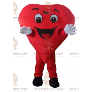 Lachend gigantisch rood hart BIGGYMONKEY™ mascottekostuum -