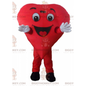 Kostým s úsměvem obří červené srdce BIGGYMONKEY™ maskota –
