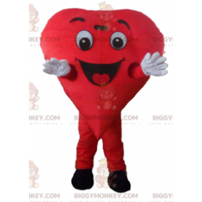 Lachend gigantisch rood hart BIGGYMONKEY™ mascottekostuum -