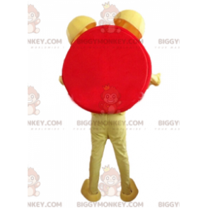 Costume de mascotte BIGGYMONKEY™ de réveil rouge jaune et blanc